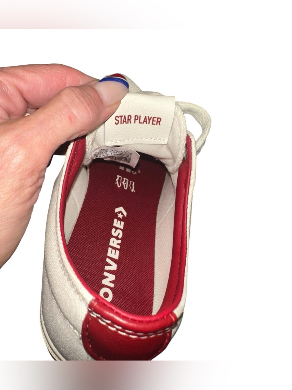 Converse Star Player 76 Egret & Park Red Shoes Size Men’s 8.5/ 10 Women’s NWT - Picture 12 of 15